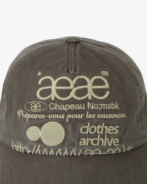 WEB LOGO WASHED 5 PANNEL BALL CAP - 4 COLORS BROWN