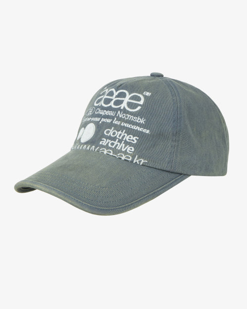 WEB LOGO WASHED 5 PANNEL BALL CAP - 4 COLORS BLUE