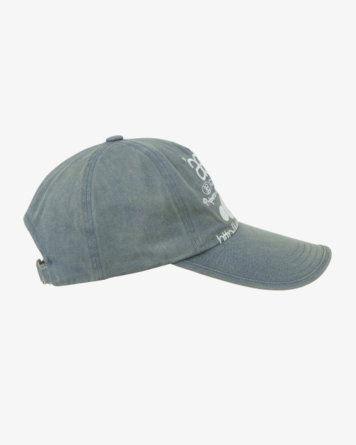 WEB LOGO WASHED 5 PANNEL BALL CAP - 4 COLORS BLUE