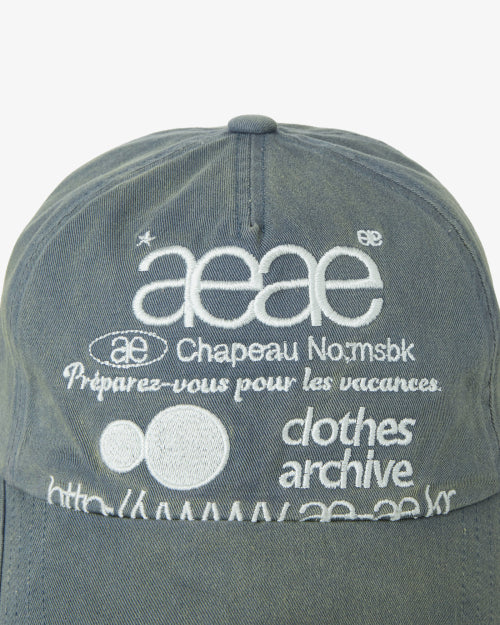 WEB LOGO WASHED 5 PANNEL BALL CAP - 4 COLORS BLUE