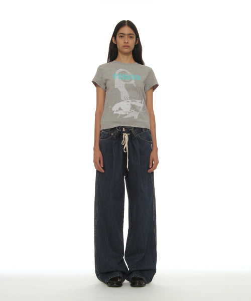 PERIOD PRINTED TEE - 7 COLORS MELANGE GREY