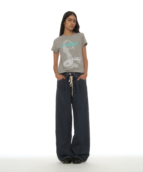 PERIOD PRINTED TEE - 7 COLORS MELANGE GREY