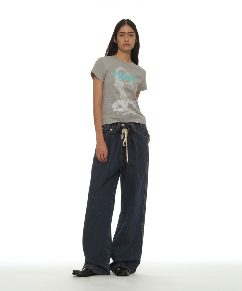 PERIOD PRINTED TEE - 7 COLORS MELANGE GREY