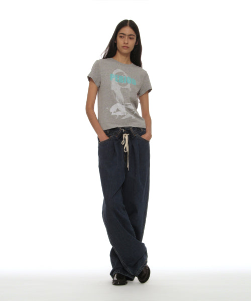 PERIOD PRINTED TEE - 7 COLORS MELANGE GREY