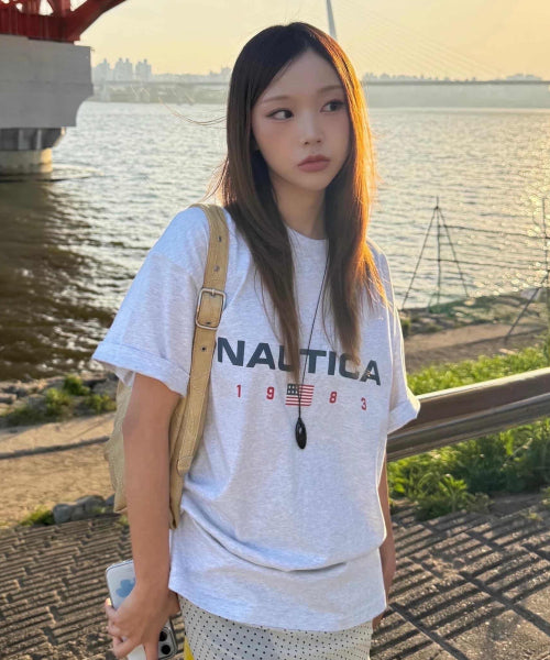 83 FLAG LOGO T-SHIRT - 4 COLORS MELANGE GREY