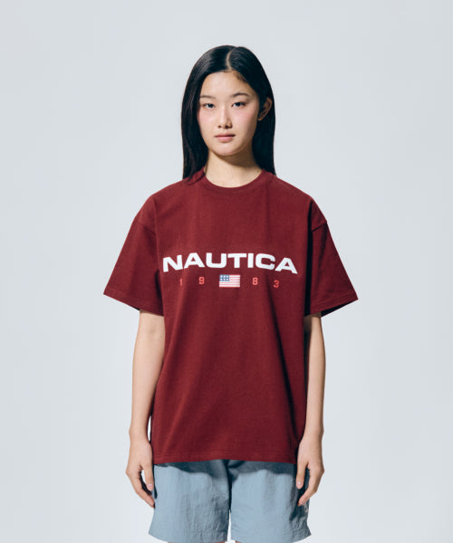 83 FLAG LOGO T-SHIRT - 4 COLORS BURGUNDY