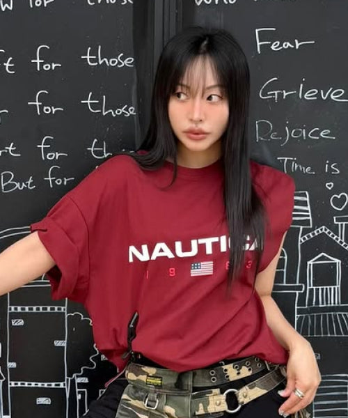 83 FLAG LOGO T-SHIRT - 4 COLORS BURGUNDY
