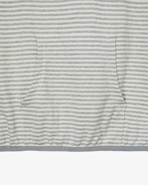 STRIPE HALF SLEEVE HOODIE - 3 COLORS GREY