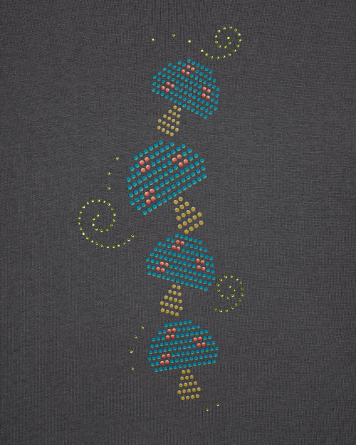MUSHROOM HOTFIX TEE - 2 COLORS CHARCOAL