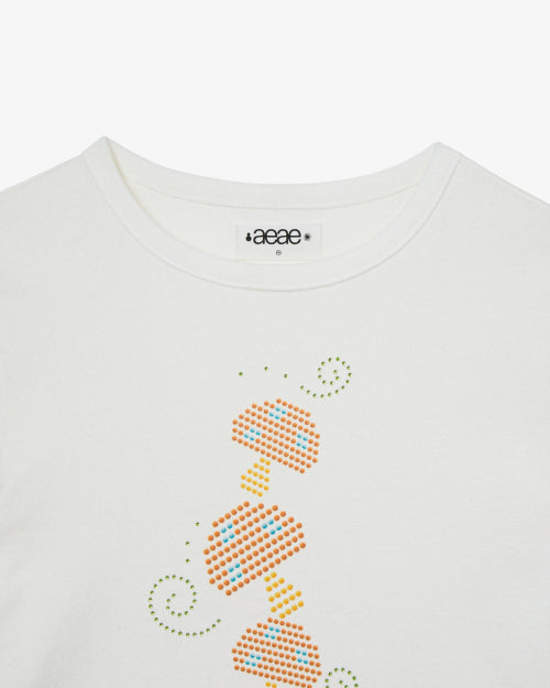 MUSHROOM HOTFIX TEE - 2 COLORS WHITE