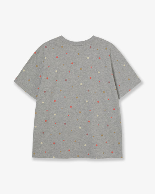 WEB LOGO COLOR DOT T SHIRTS - 2 COLORS MELANGE GREY