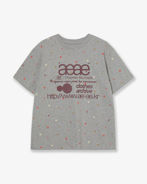 WEB LOGO COLOR DOT T SHIRTS - 2 COLORS MELANGE GREY