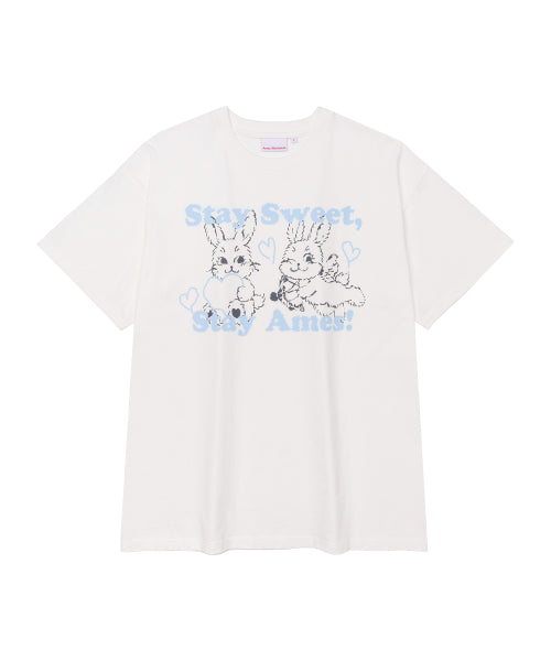 SWEET RABBIT TEE - 2 COLORS WHITE