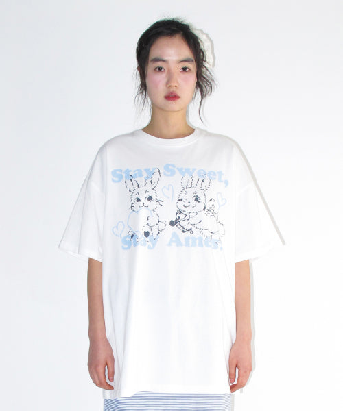 SWEET RABBIT TEE - 2 COLORS WHITE