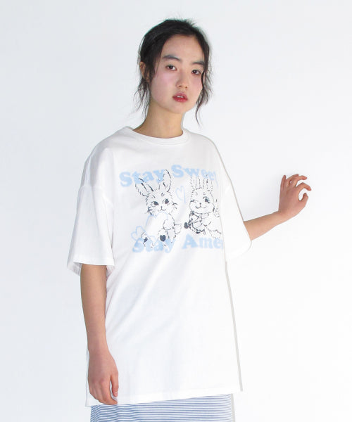 SWEET RABBIT TEE - 2 COLORS WHITE