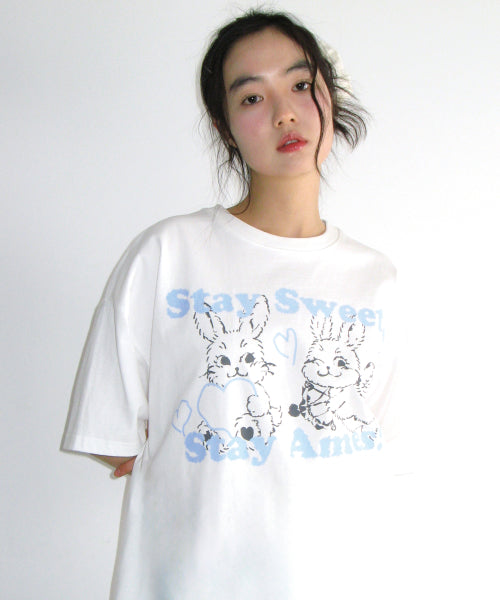 SWEET RABBIT TEE - 2 COLORS WHITE