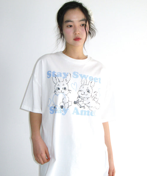 SWEET RABBIT TEE - 2 COLORS WHITE