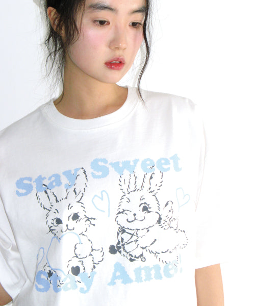 SWEET RABBIT TEE - 2 COLORS WHITE