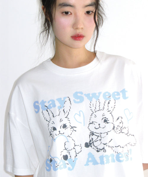 SWEET RABBIT TEE - 2 COLORS WHITE