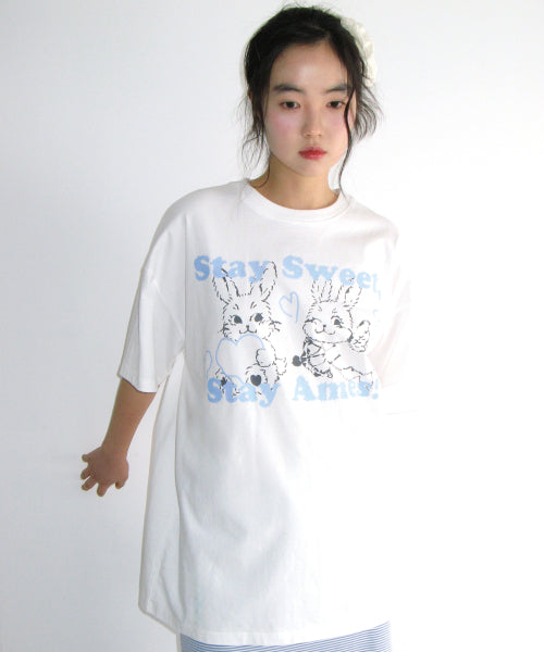 SWEET RABBIT TEE - 2 COLORS WHITE