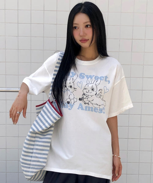 SWEET RABBIT TEE - 2 COLORS WHITE