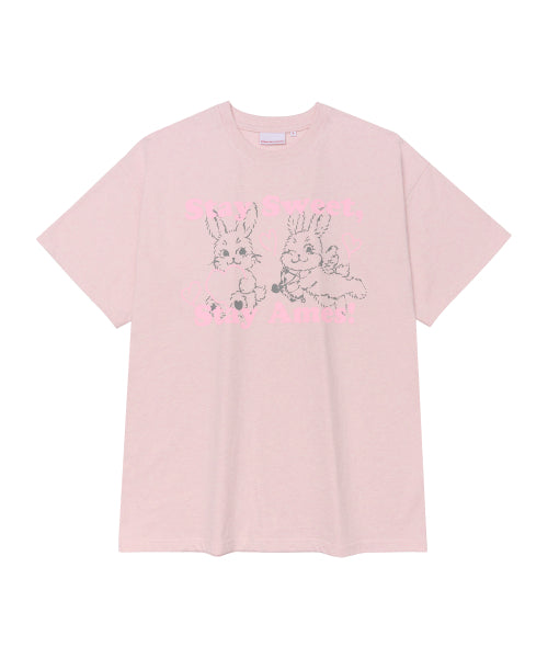 SWEET RABBIT TEE - 2 COLORS PINK