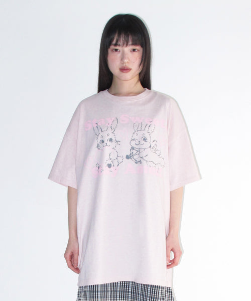 SWEET RABBIT TEE - 2 COLORS PINK