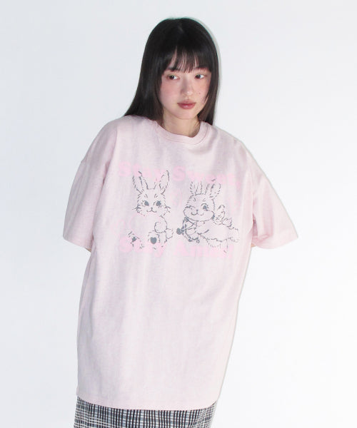SWEET RABBIT TEE - 2 COLORS PINK
