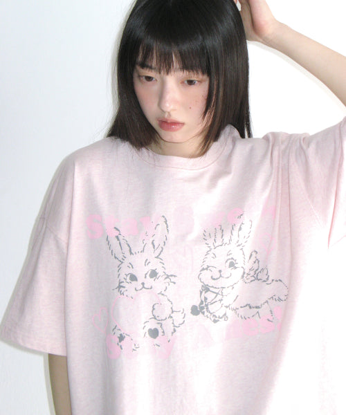 SWEET RABBIT TEE - 2 COLORS PINK