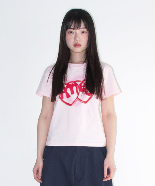 HEART SPRAY TEE - 3 COLORS PINK