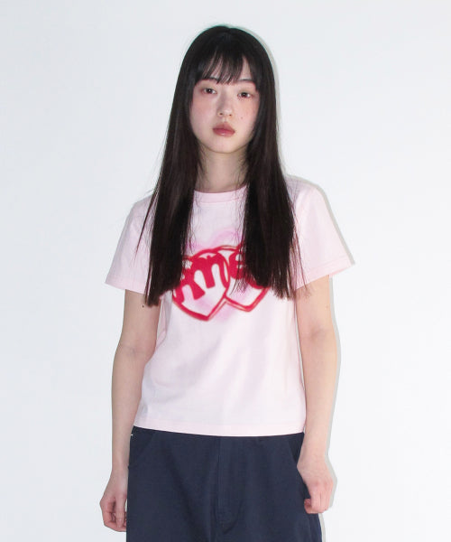 HEART SPRAY TEE - 3 COLORS PINK