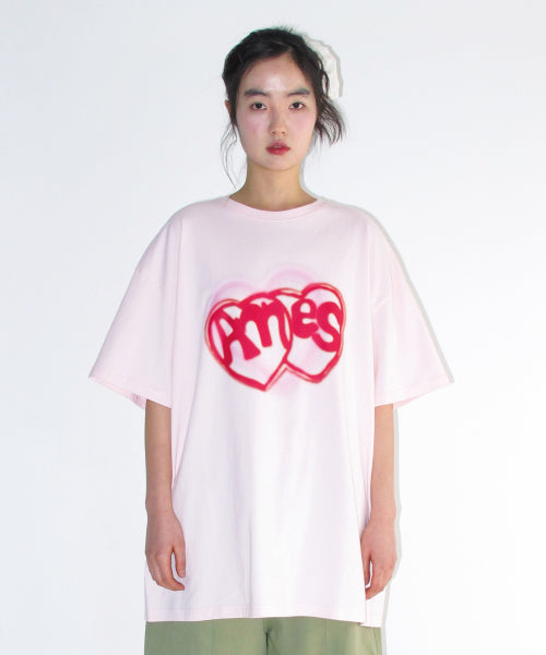 HEART SPRAY TEE - 3 COLORS PINK