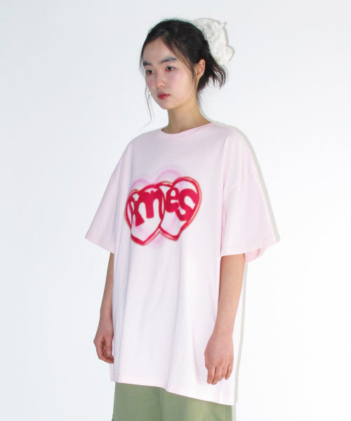 HEART SPRAY TEE - 3 COLORS PINK