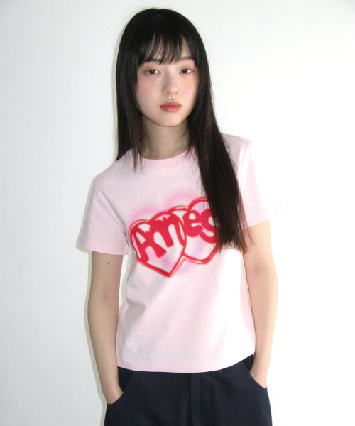 HEART SPRAY TEE - 3 COLORS PINK