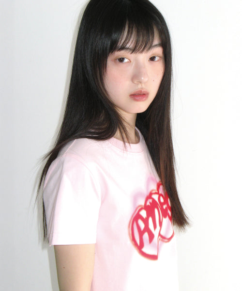 HEART SPRAY TEE - 3 COLORS PINK
