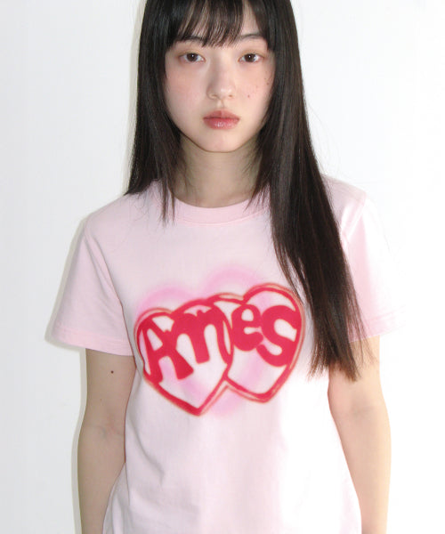 HEART SPRAY TEE - 3 COLORS PINK