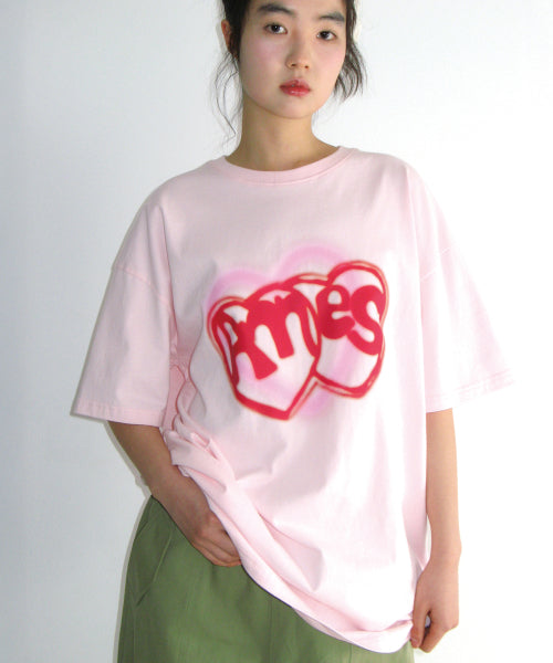 HEART SPRAY TEE - 3 COLORS PINK