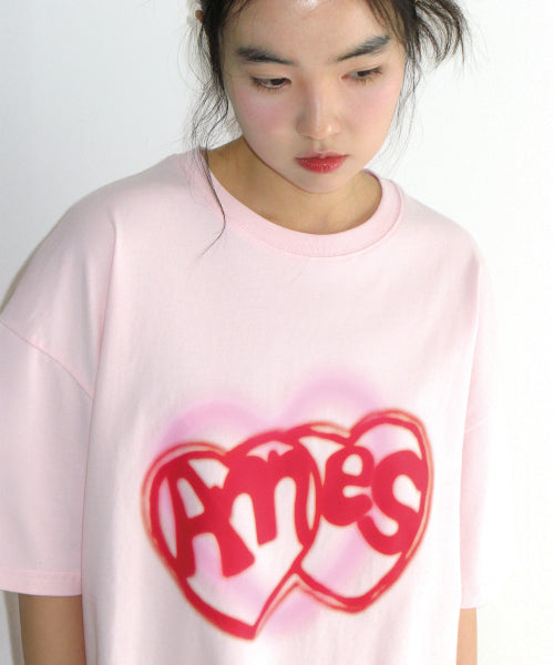 HEART SPRAY TEE - 3 COLORS PINK