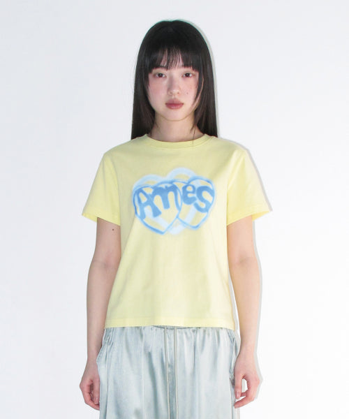HEART SPRAY TEE - 3 COLORS YELLOW