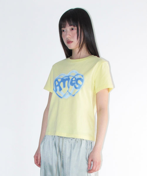 HEART SPRAY TEE - 3 COLORS YELLOW