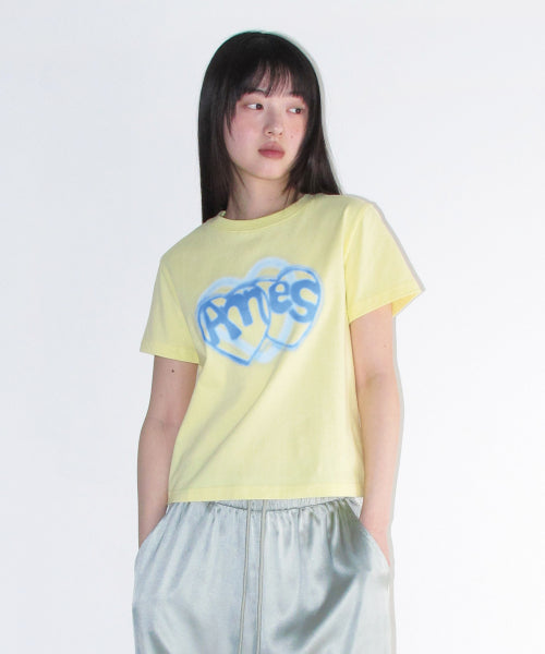 HEART SPRAY TEE - 3 COLORS YELLOW