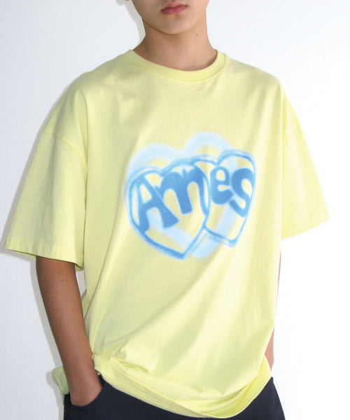 HEART SPRAY TEE - 3 COLORS YELLOW