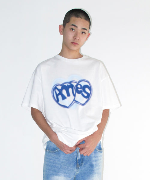 HEART SPRAY TEE - 3 COLORS WHITE