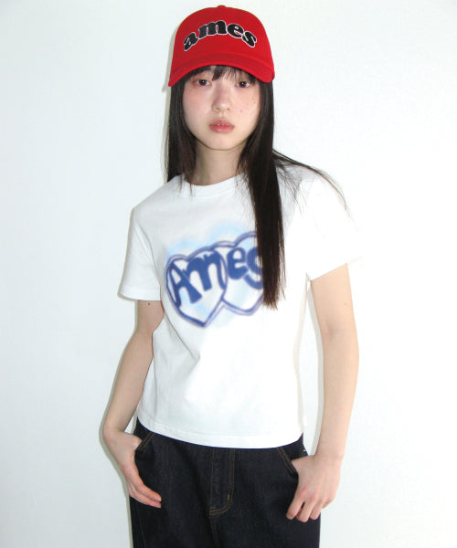 HEART SPRAY TEE - 3 COLORS WHITE