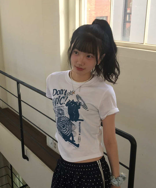 DON’T PANIC ROUND CROP TEE - 2 COLORS