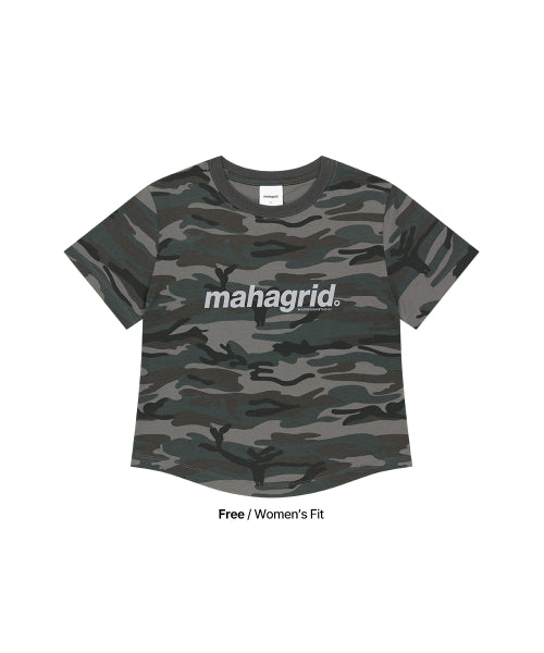 CAMO PATTERN BASIC LOGO CROP TEE - 2 COLORS