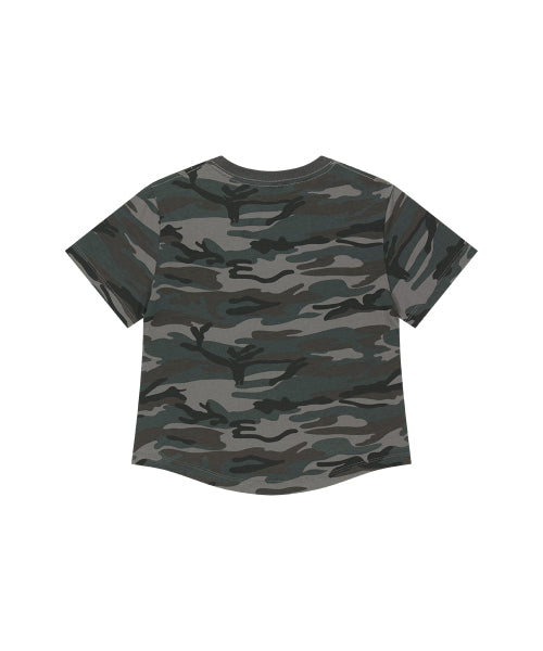 CAMO PATTERN BASIC LOGO CROP TEE - 2 COLORS