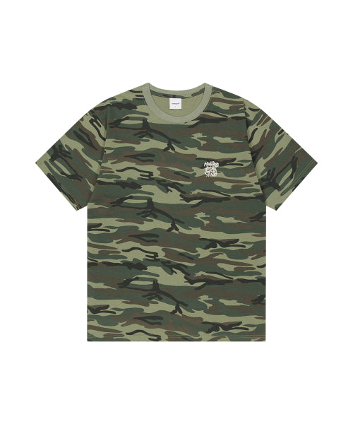 CAMO PATTERN SLASH LOGO TEE GREEN