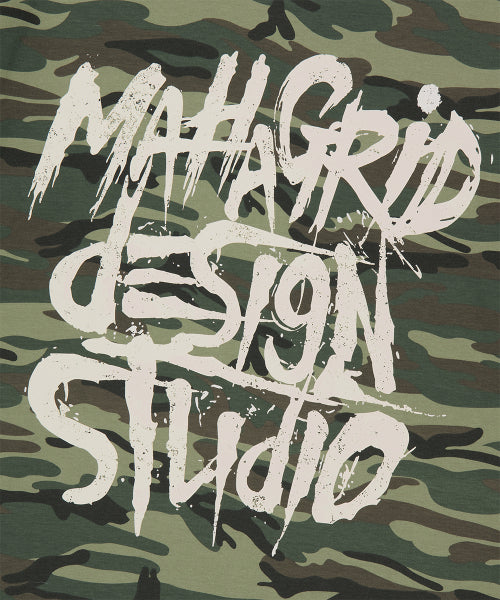 CAMO PATTERN SLASH LOGO TEE GREEN