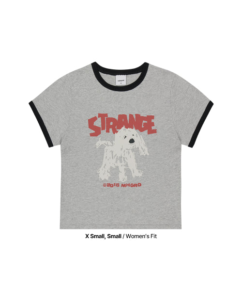 STRANGE PUPPY RINGER TEE GREY